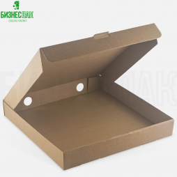 Коробка для пирогов, пиццы 31*31*4 см бурая с прямыми углами