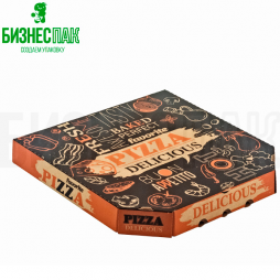 Коробка для пиццы 33*33*4 см бурая "Очень вкусная" ORANGE