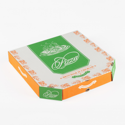 Коробка для пиццы 31*31*4,5 см белая с рисунком «Вкусная и свежая»