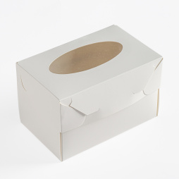 Коробка для капкейка с окном 100*160*100 мм (на 2 шт.)