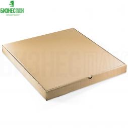 Коробка для пиццы 46*46*4 см бурая, б/п с прямыми углами
