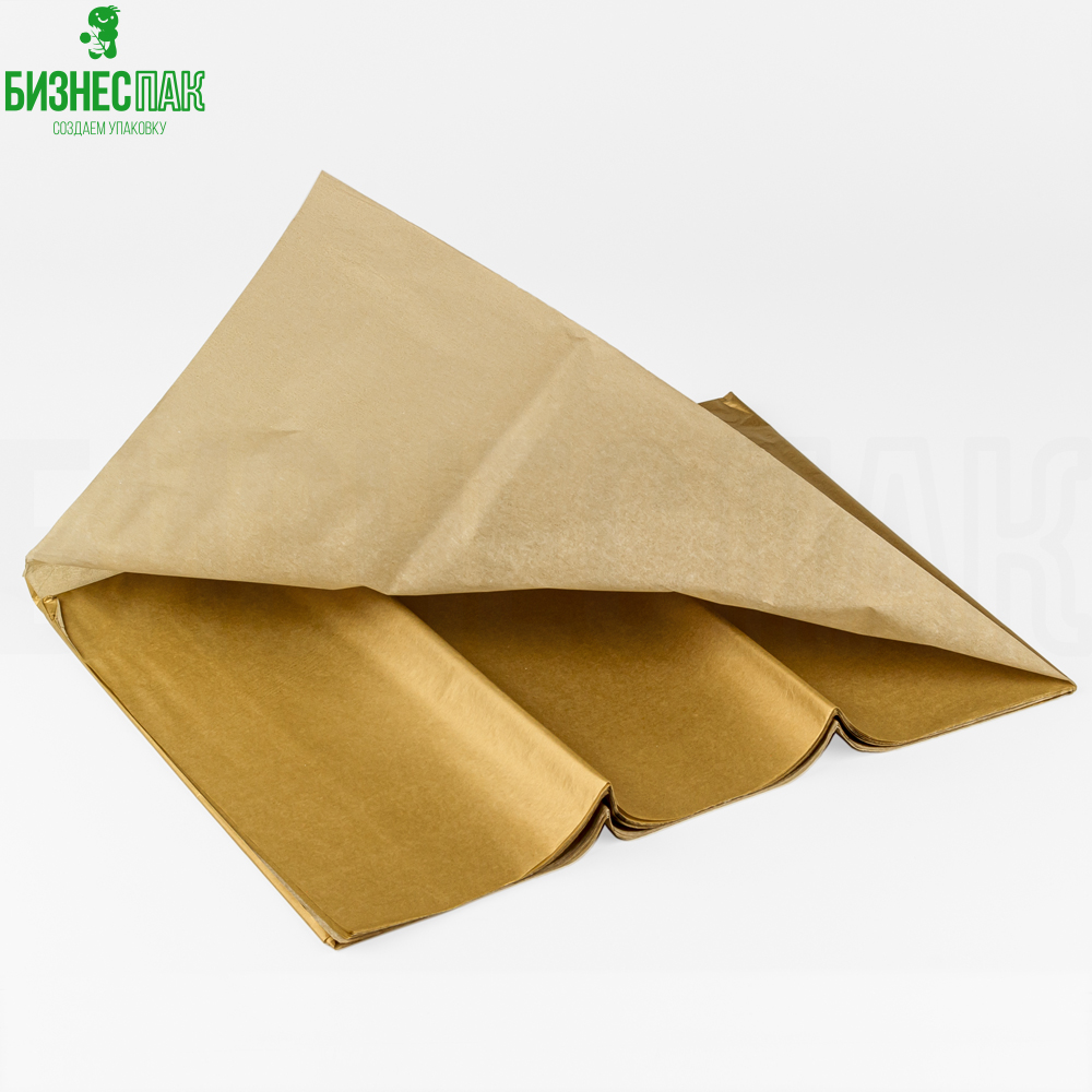 Бумага для выпечки, упаковочная бумага Бумага тишью 66*50 см, золотая