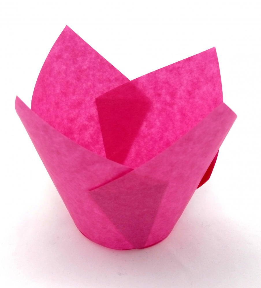 Бумажная форма для выпечки  Форма бумажная Тюльпан розовый 50*80 мм.