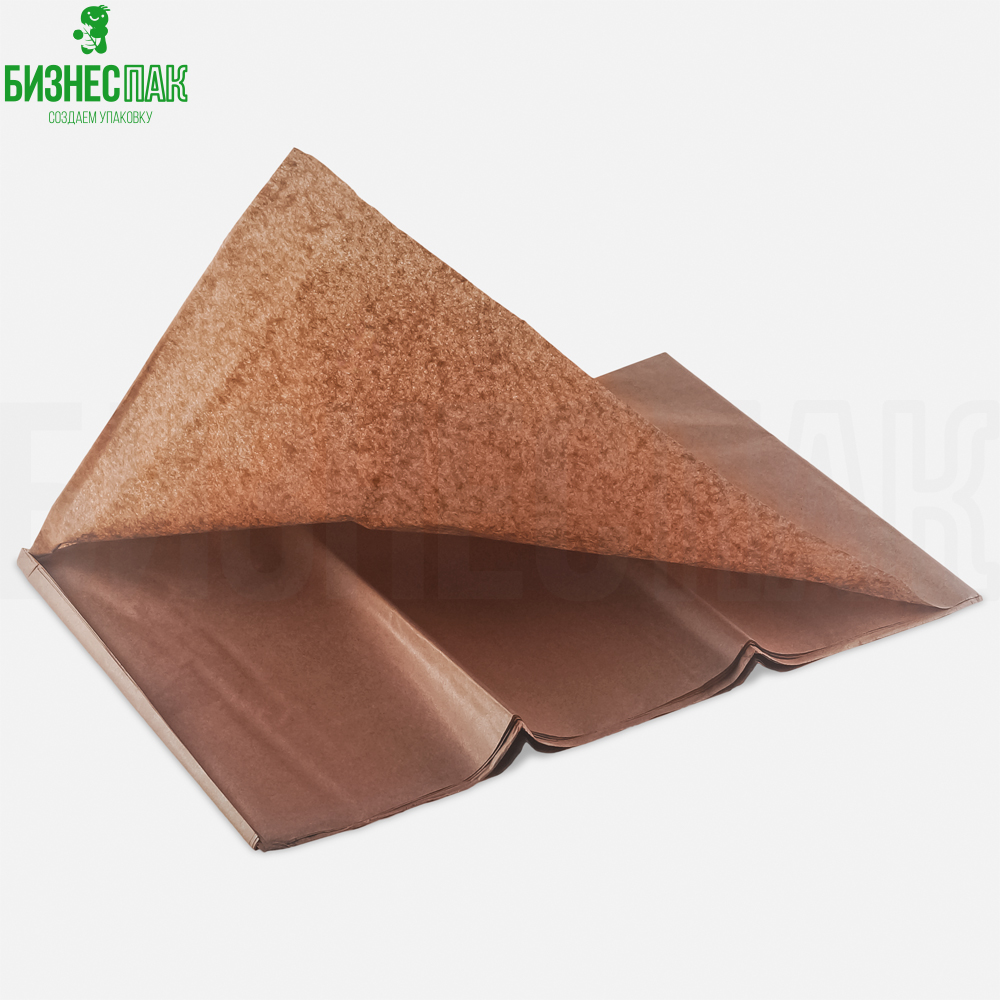 Бумага для выпечки, упаковочная бумага Бумага тишью 66*50 см, коричневая