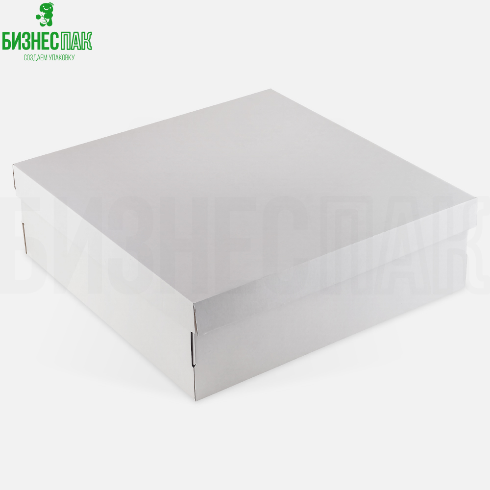 коробка упаковочная картонная  Коробка для кейтеринга белая 350*350*110 мм (FOOD BOX)
