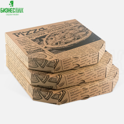 Коробка для пиццы 31*31*4,5 см бурая с рисунком "Pizza Italia"