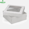 коробка упаковочная картонная  Коробка с отдельной крышкой 200*200*80 белая с окном