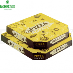 Коробка для пиццы 31*31*4,5 см бурая с рисунком «Очень вкусная" YELLOW