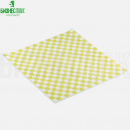 Крафт бумага, оберточная бумага Обертка для гамбургера 300*280 мм, ВПМ, "Желтая клеточка"