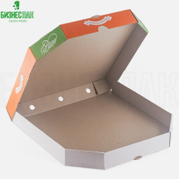 Коробка для пиццы 31*31*4,5 см белая с рисунком «Вкусная и свежая»