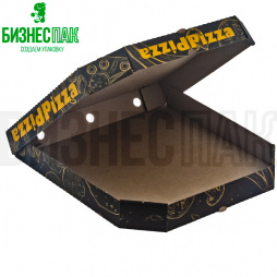 Коробка для пиццы 35*35*4,5 см, основа бурая с рисунком «Pizza time»