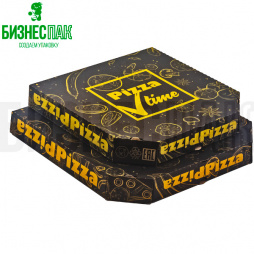 Коробка для пиццы 35*35*4,5 см, основа бурая с рисунком «Pizza time»