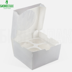 Коробка для капкейков ECO MUF 4 PRO White 160*160*100 мм.