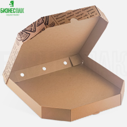 Коробка для пиццы 33*33*4,5 см бурая с рисунком "Pizza Italia"