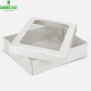 коробка упаковочная картонная  Коробка с отдельной крышкой 350*250*80 белая с окном