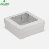 коробка упаковочная картонная  Коробка с отдельной крышкой 200*200*80 белая с окном