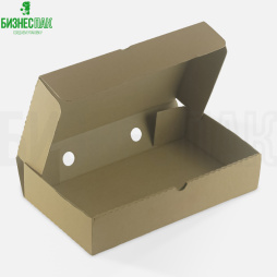 Коробка для хачапури, пирога 160*280*60 мм бурая (цельная) из МКГ