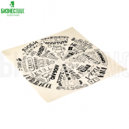 Крафт бумага, оберточная бумага Лист подложка под пиццу 300*300 мм, подпергамент 45 гр/м2, с рисунком "Пицца - это навсегда"