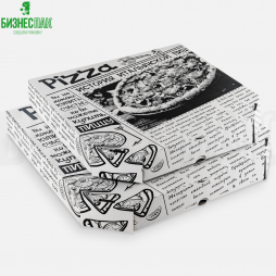Коробка для пиццы 35*35*4,5 см белая с рисунком "Pizza Italia"